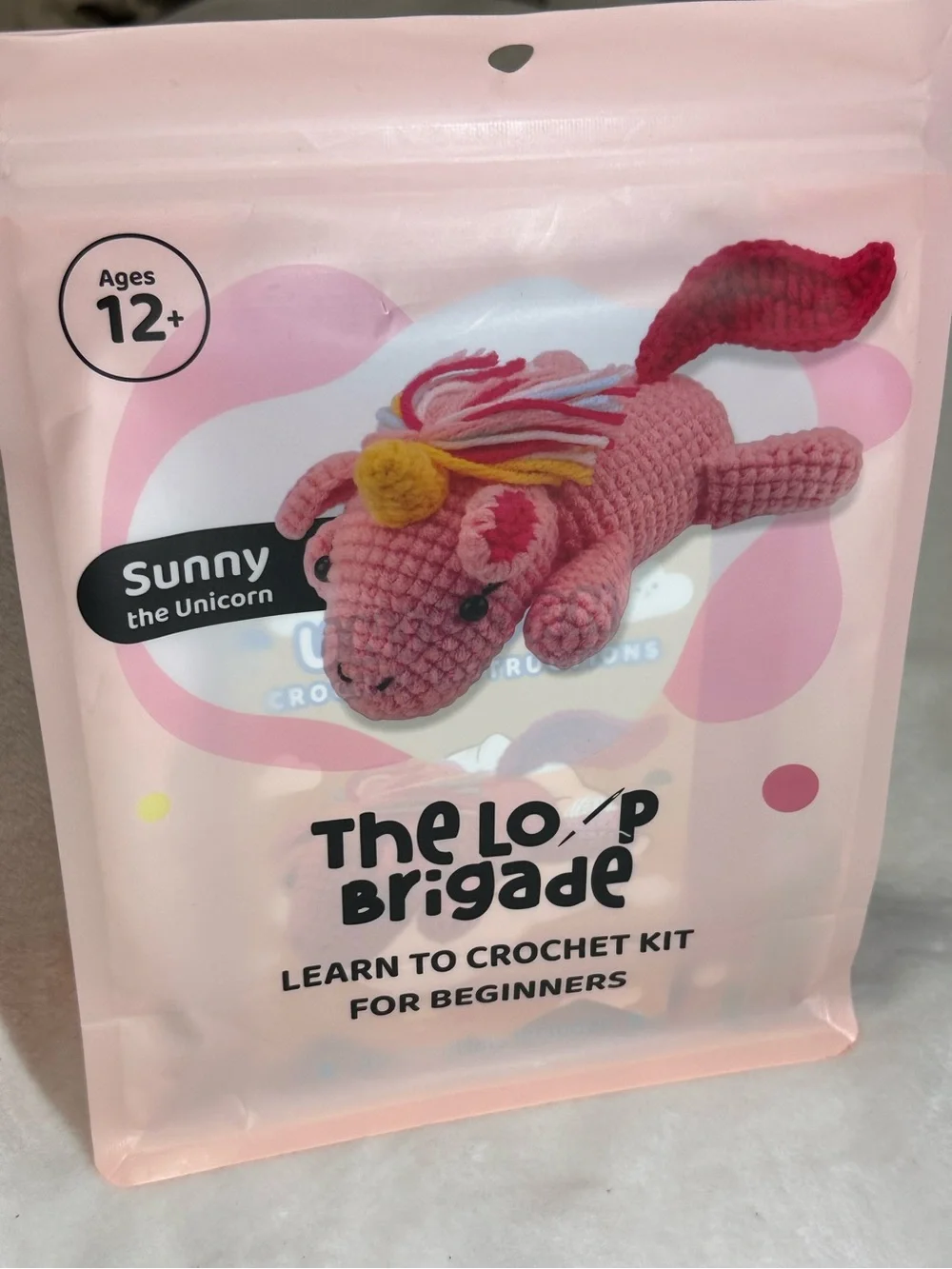 The Loop Brigade Sunny The Unicorn Learn To Crochet Kit For Beginners
